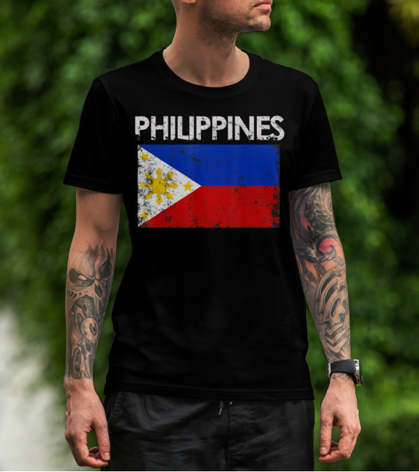 Philippines Vintage Flag Filipino Pride T-Shirt