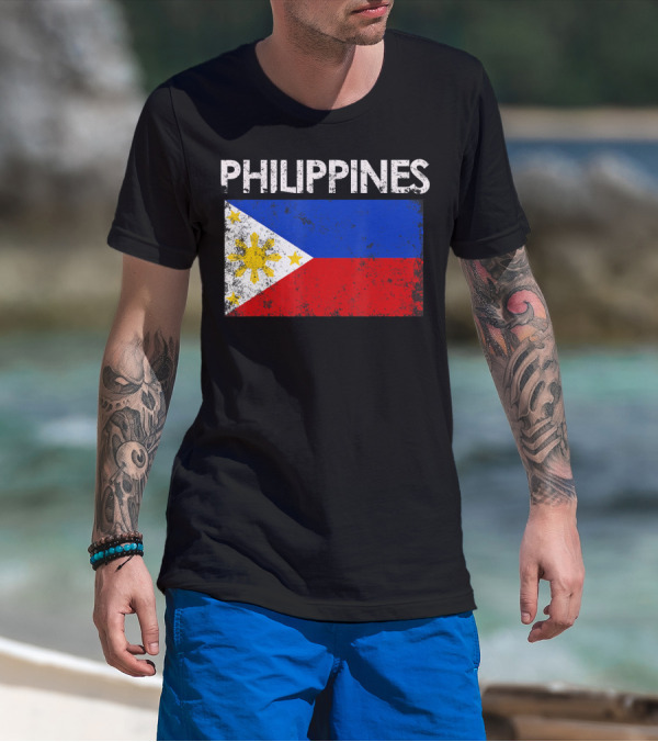 Philippines Vintage Flag Filipino Pride T-Shirt