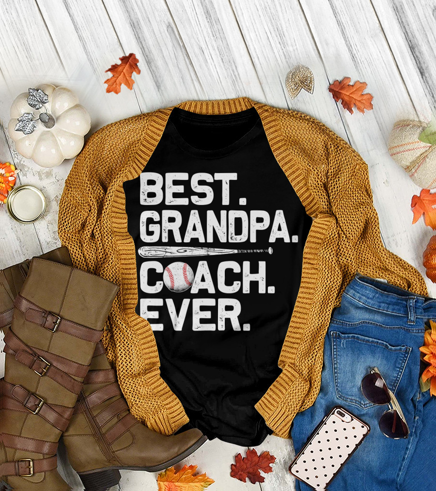 Best Grandpa Coach Ever Baseball T-Shirt