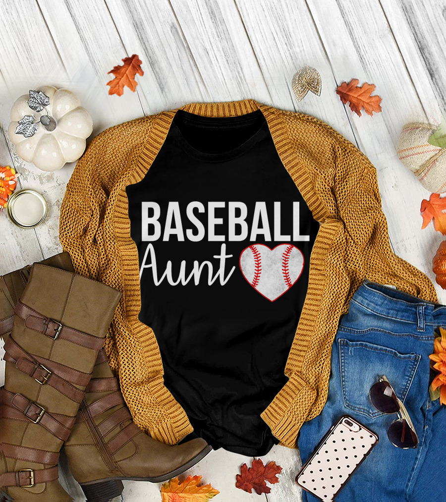 BASEBALL AUNT BASEBALL HEART T-Shirt