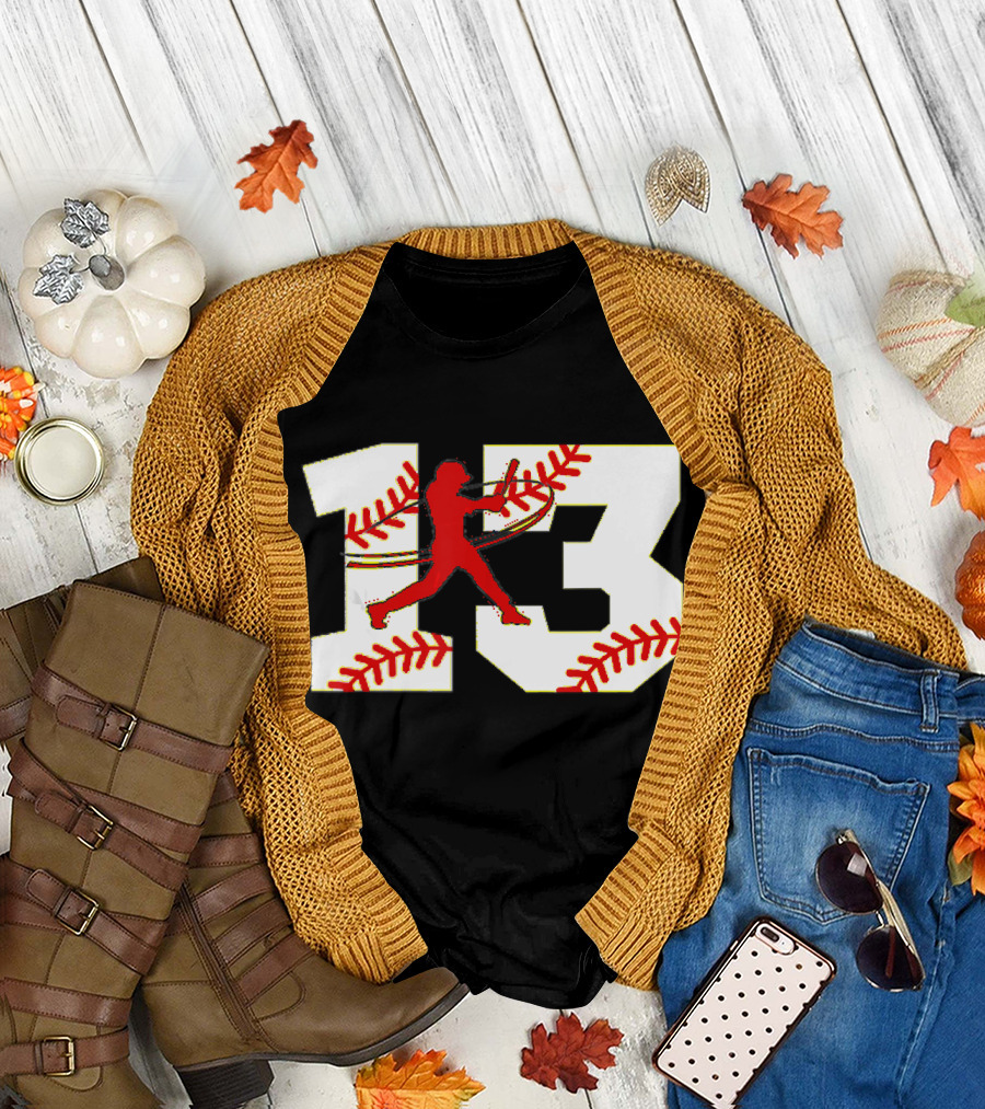 13 Baseball Jersey Silhouette Batter T-Shirt