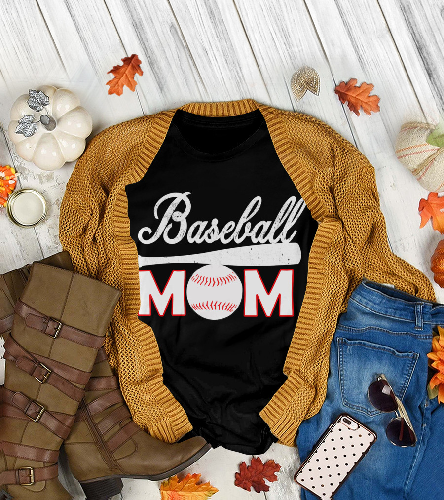 Baseball Mom with Bat and Ball T-Shirt