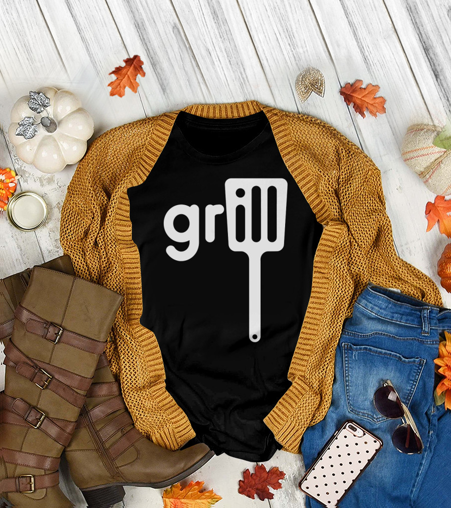 BBQ Grill Spatula Chef Dad Beer Barbecue T-Shirt