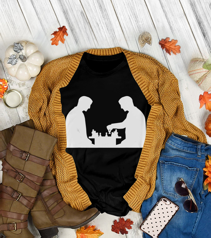 Chess Player Silhouette Match Duel T-Shirt