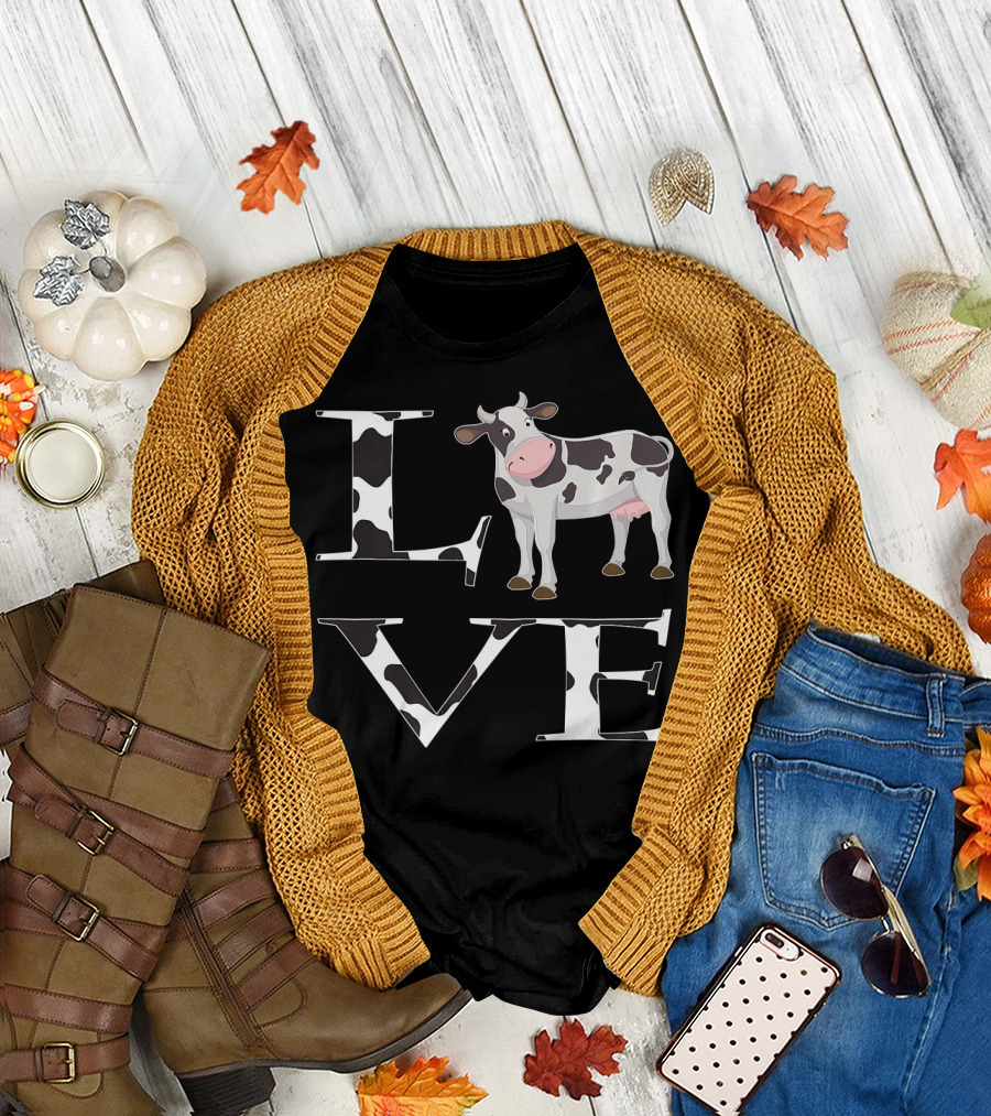 Love Cow Print I Love Cows Women Kids Premi T-Shirt