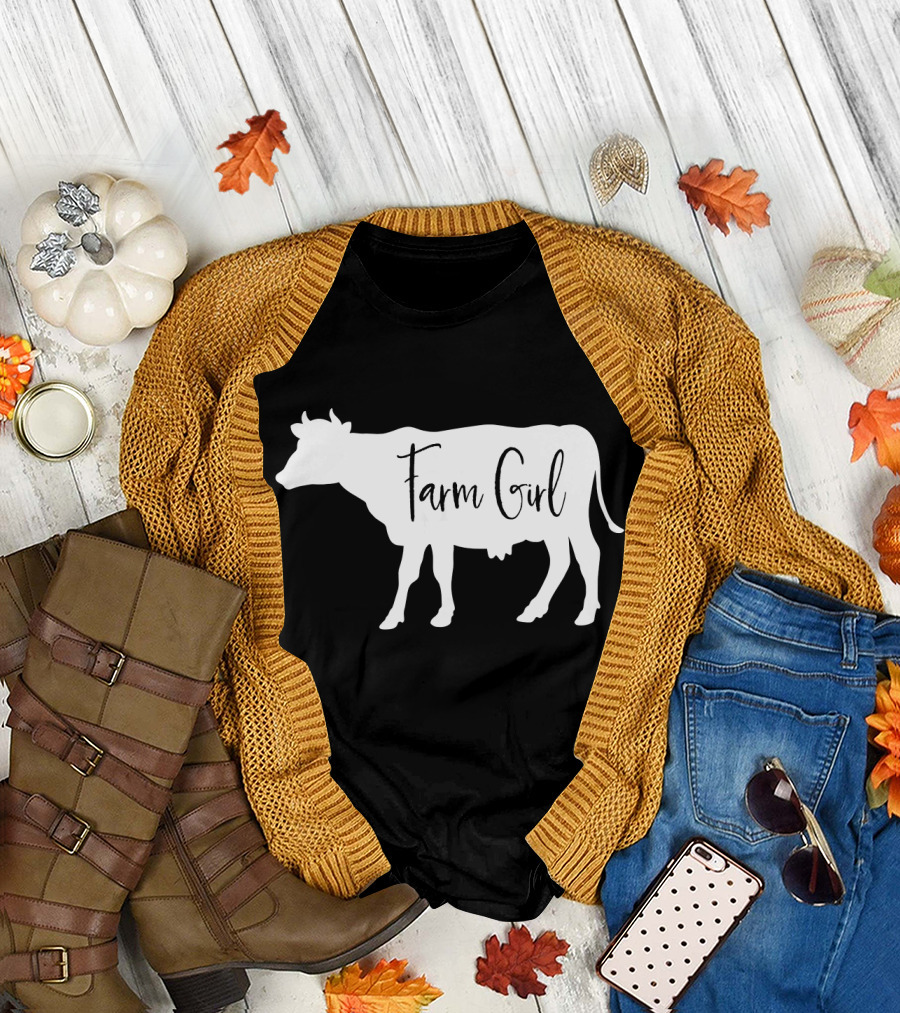 Farm Girl Cow T-Shirt