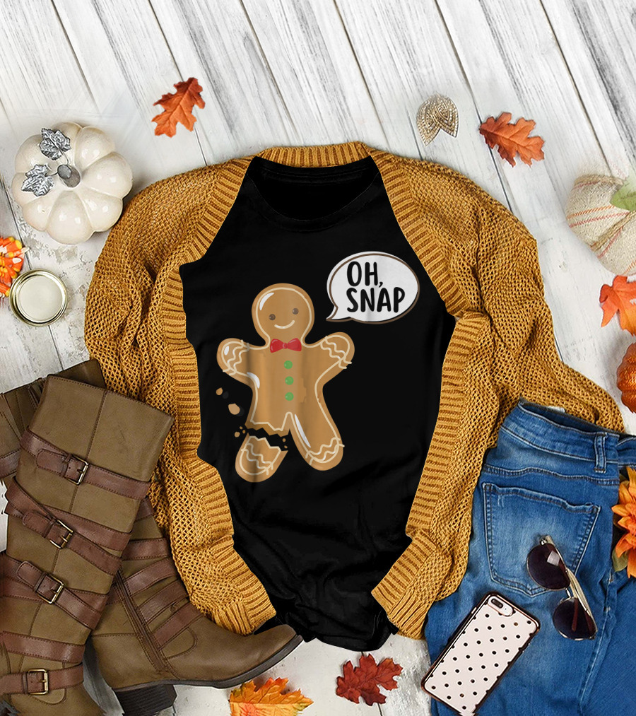Oh Snap Broken Gingerbread Cookie Man T-Shirt