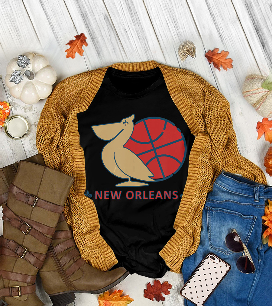 New Orleans Pelican Fleur de Lis Basketball T-Shirt