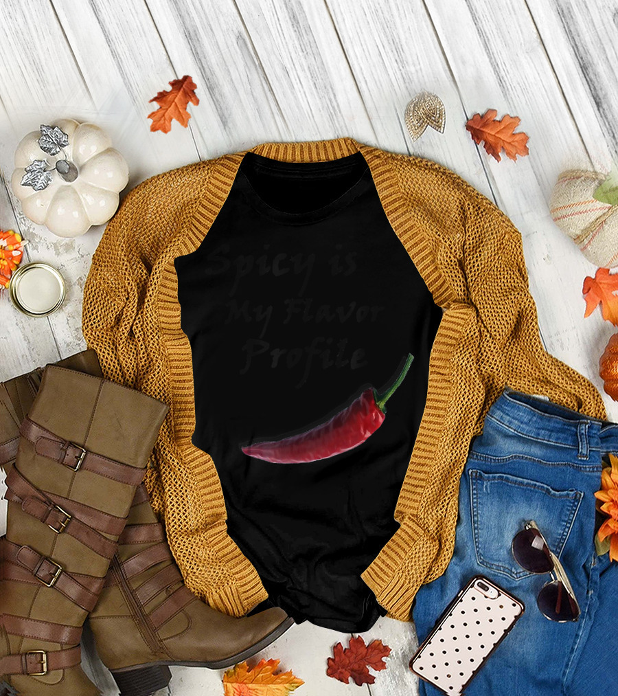 Spicy Is My Flavor Profile Red Chili Pepper T-Shirt