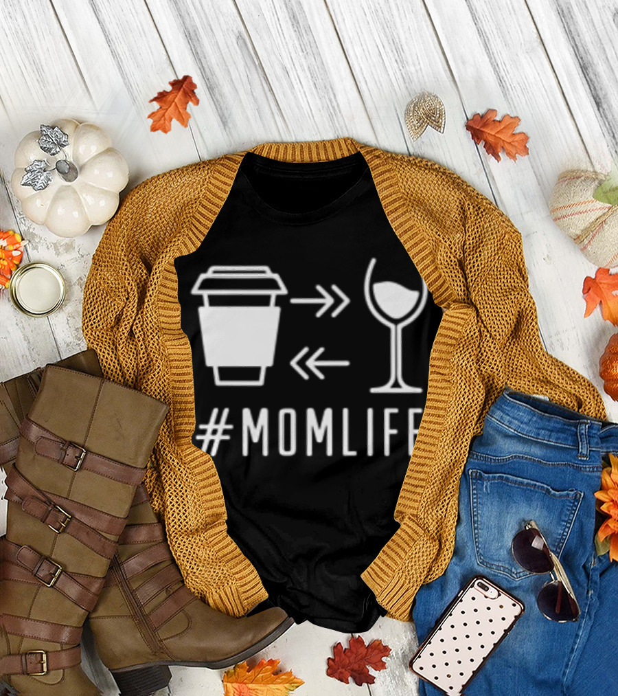 Coffee to Wine Arrows #MomLife T-Shirt