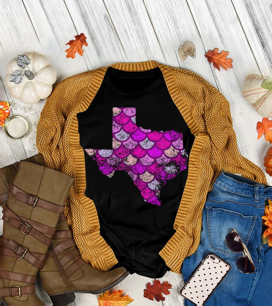 Cute Texas Fish Scale Map T-Shirt