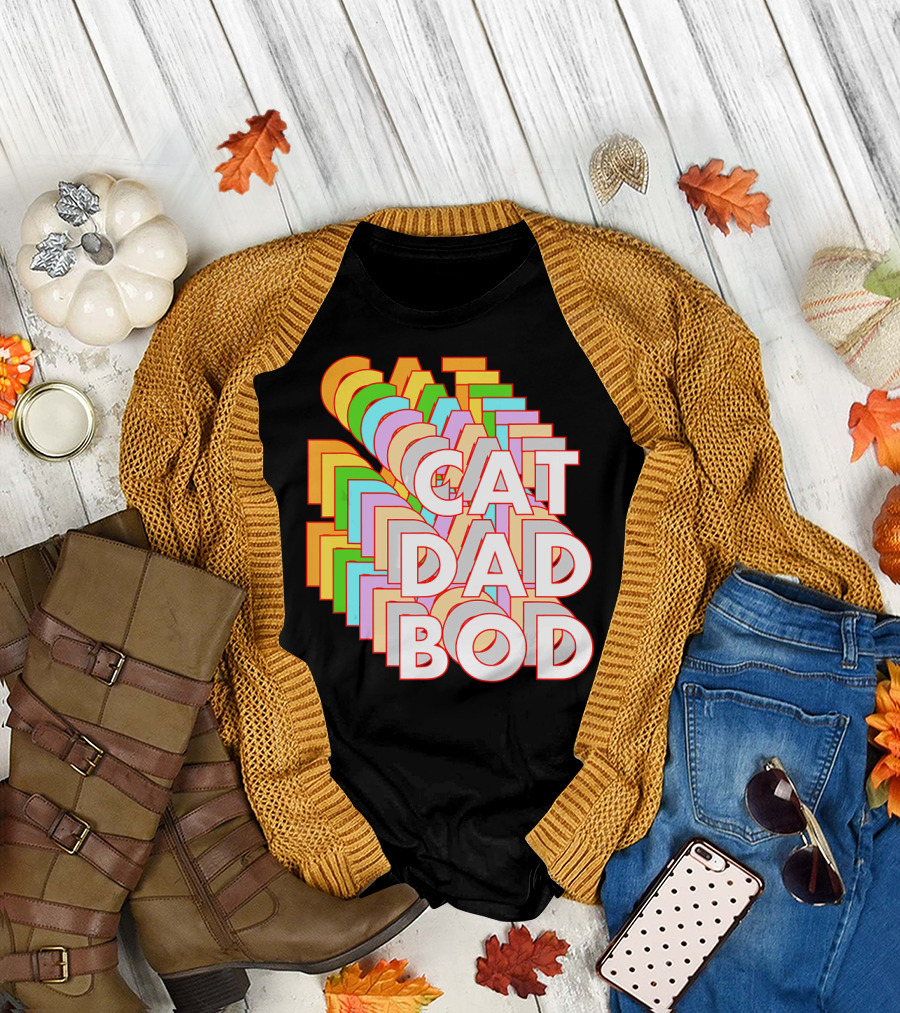 Cat Dad Bod Funny Fitness Pet Owner T-Shirt