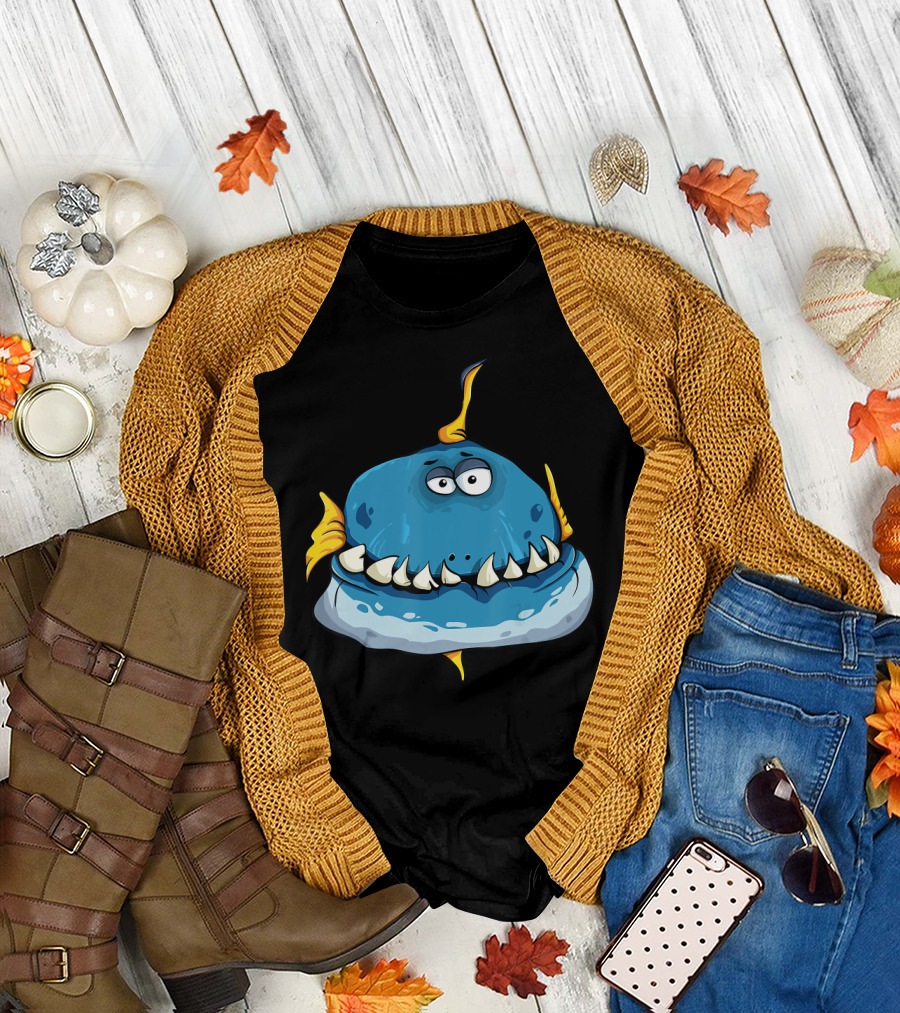 Funny Fish Grinning Cartoon Character T-Shirt