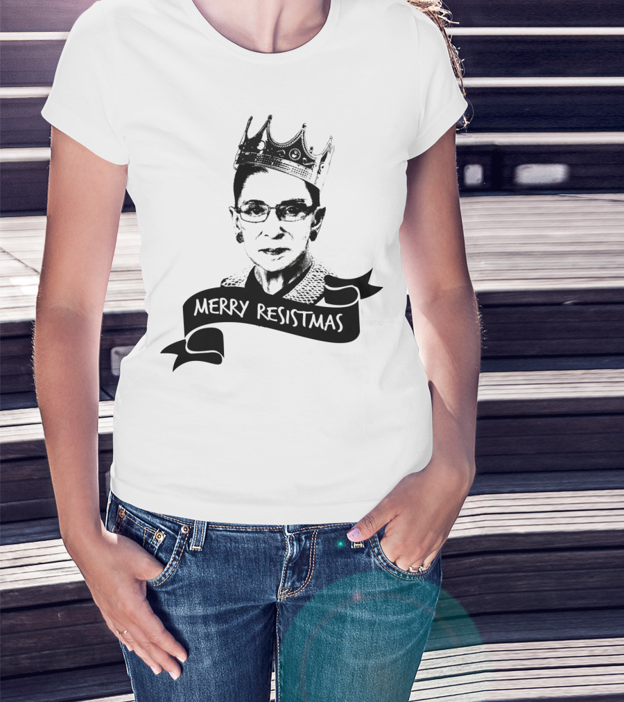 Merry Resistmas RBG Ruth Bader Ginsburg Crown T-Shirt