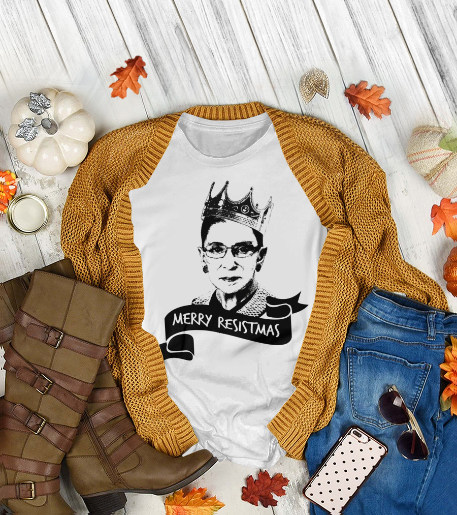 Merry Resistmas RBG Ruth Bader Ginsburg Crown T-Shirt