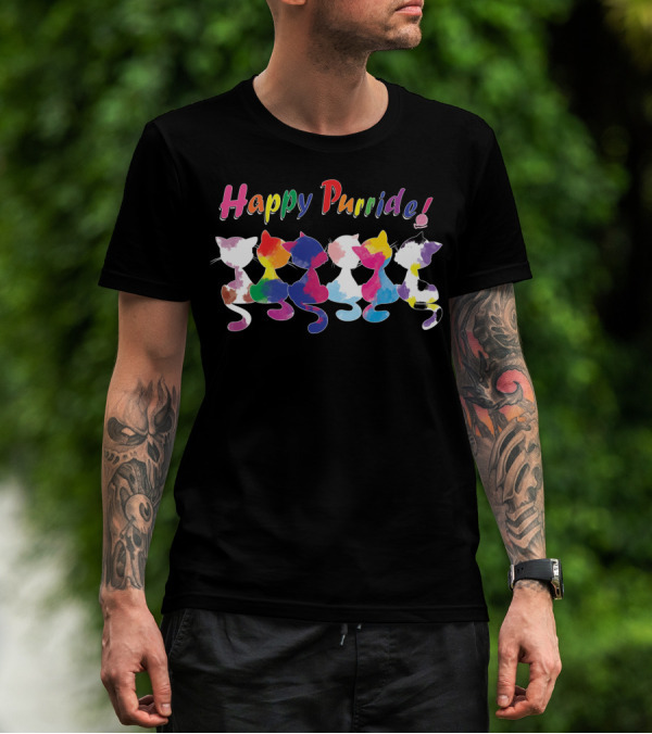 Happy Purride Rainbow Cats T-Shirt