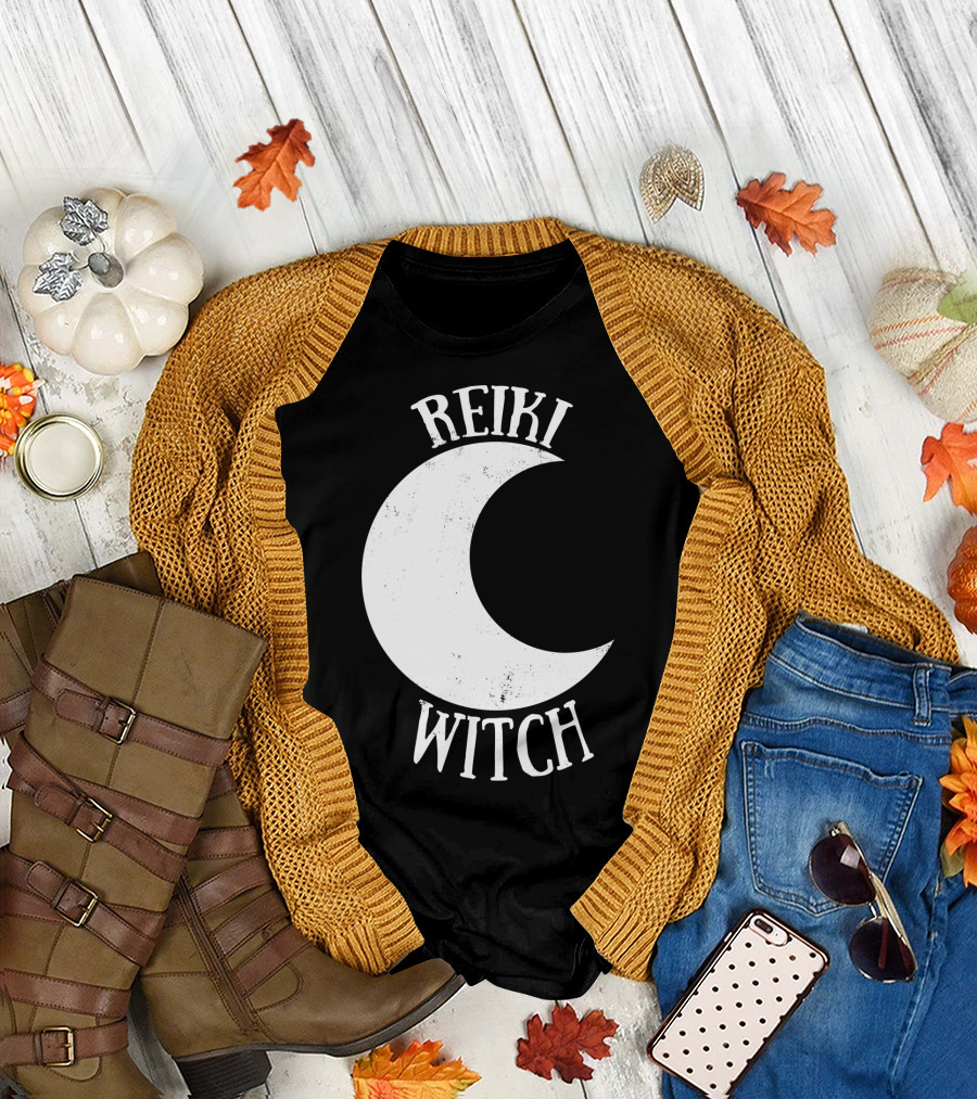 Reiki Witch Moon Crescent T-Shirt