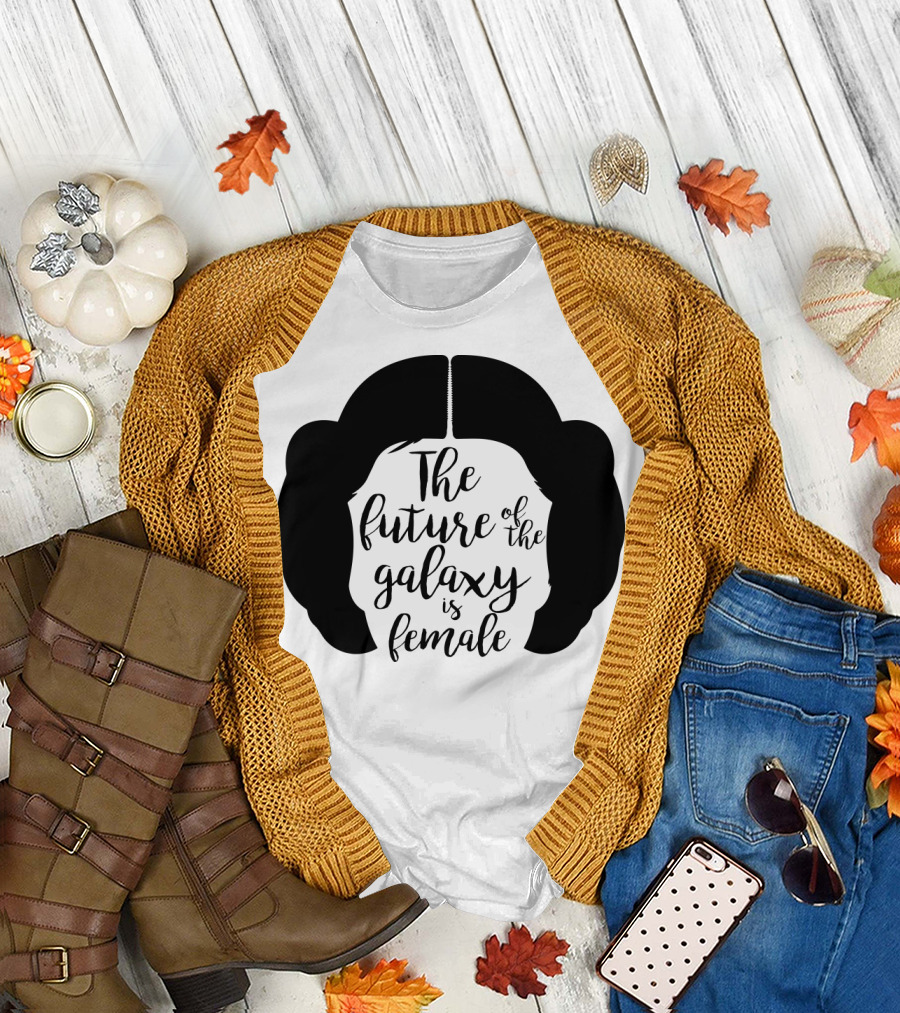 The Future Of The Galaxy Is Female Rebel Princess Leia Hair T-Shirt