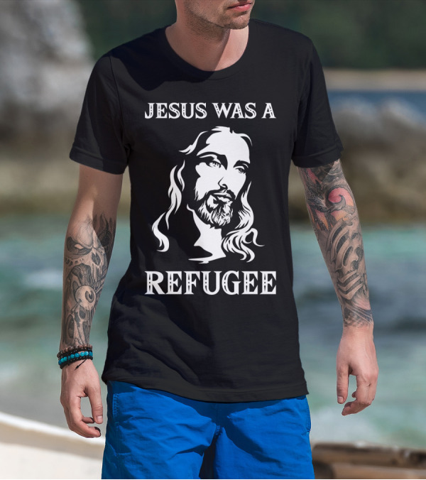 Jesus Was A Refugee Face Of Christ T-Shirt