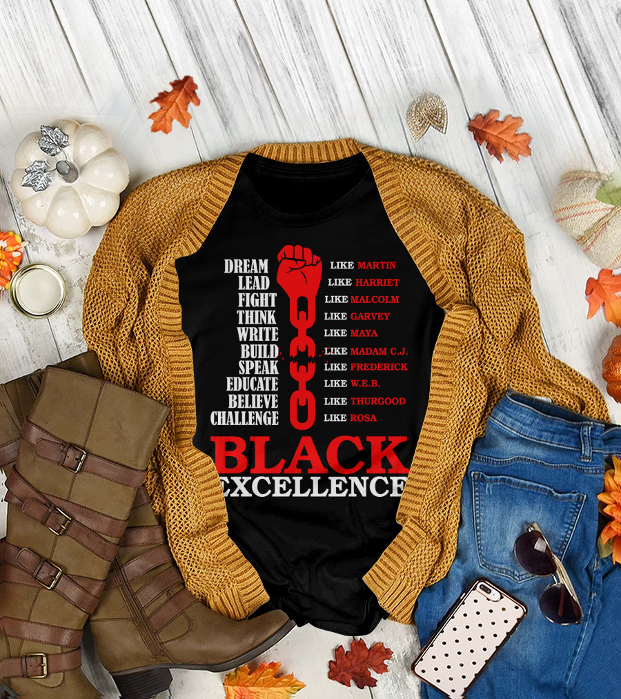 DREAM LEAD FIGHT THINK BLACK EXCELLENCE LIKE MARTIN LIKE ROSA T-Shirt