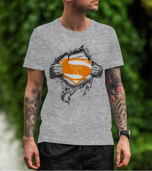 Tennessee Super T Logo Ripped Superman T-Shirt