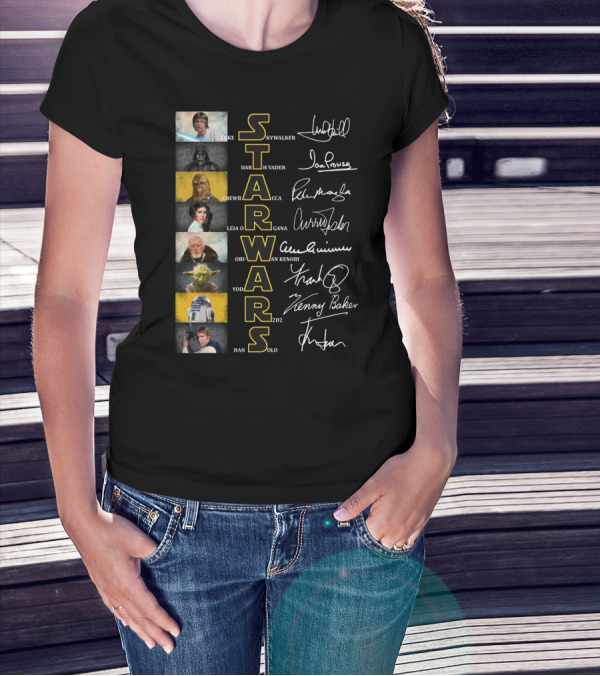 STAR WARS CHARACTERS ICONIC NAMES AND SIGNATURES T-Shirt