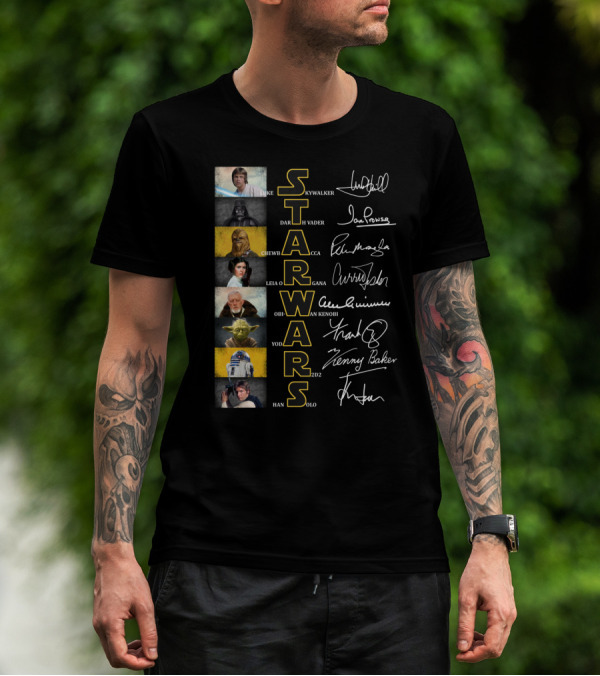 STAR WARS CHARACTERS ICONIC NAMES AND SIGNATURES T-Shirt
