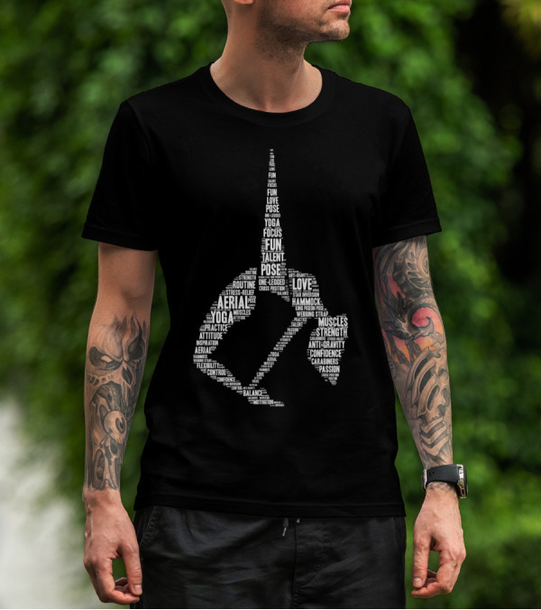 Aerial Yoga Focus Love Talent Pose Muscles Fun Strength Balance Motivation T-Shirt