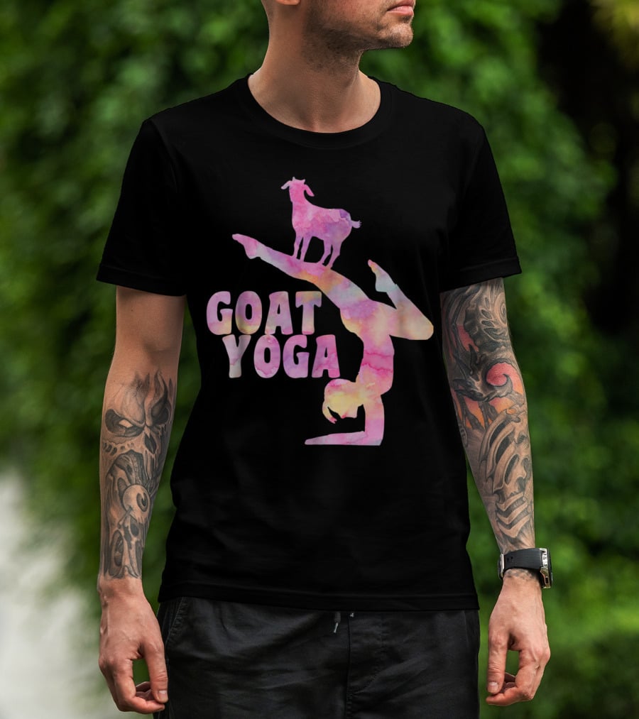 GOAT YOGA Yoga Pose With Cute Goat Watercolor T-Shirt