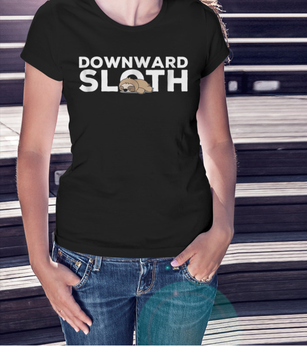 Downward Sloth Funny Cute Yoga Sloth Relaxed Pose T-Shirt