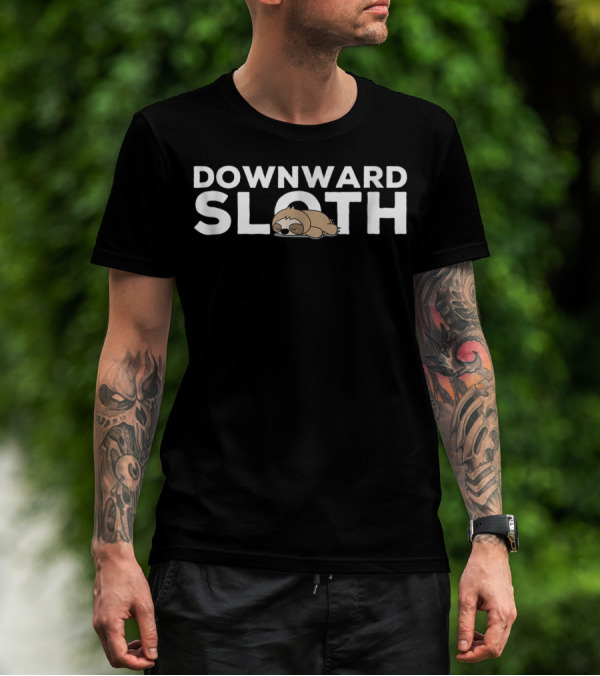 Downward Sloth Funny Cute Yoga Sloth Relaxed Pose T-Shirt