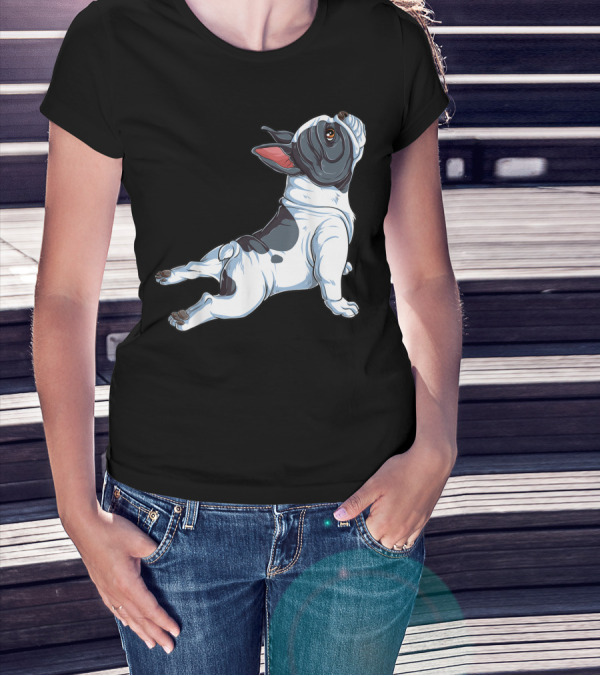 French Bulldog Frenchie Namaste Yoga Pose T-Shirt