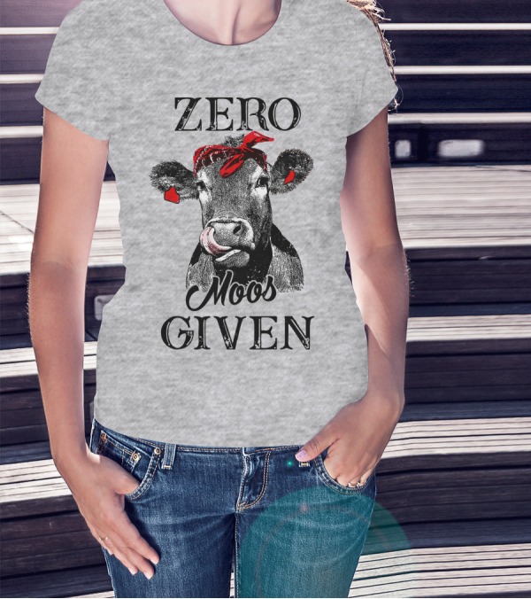 Zero Moos Given Cow Bandana Red Ear Tag T-Shirt