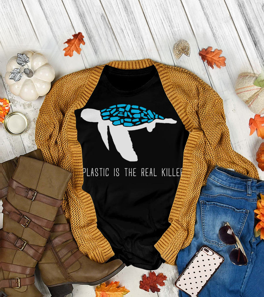Plastic Is The Real Killer Sea Turtle Conservation Message T-Shirt