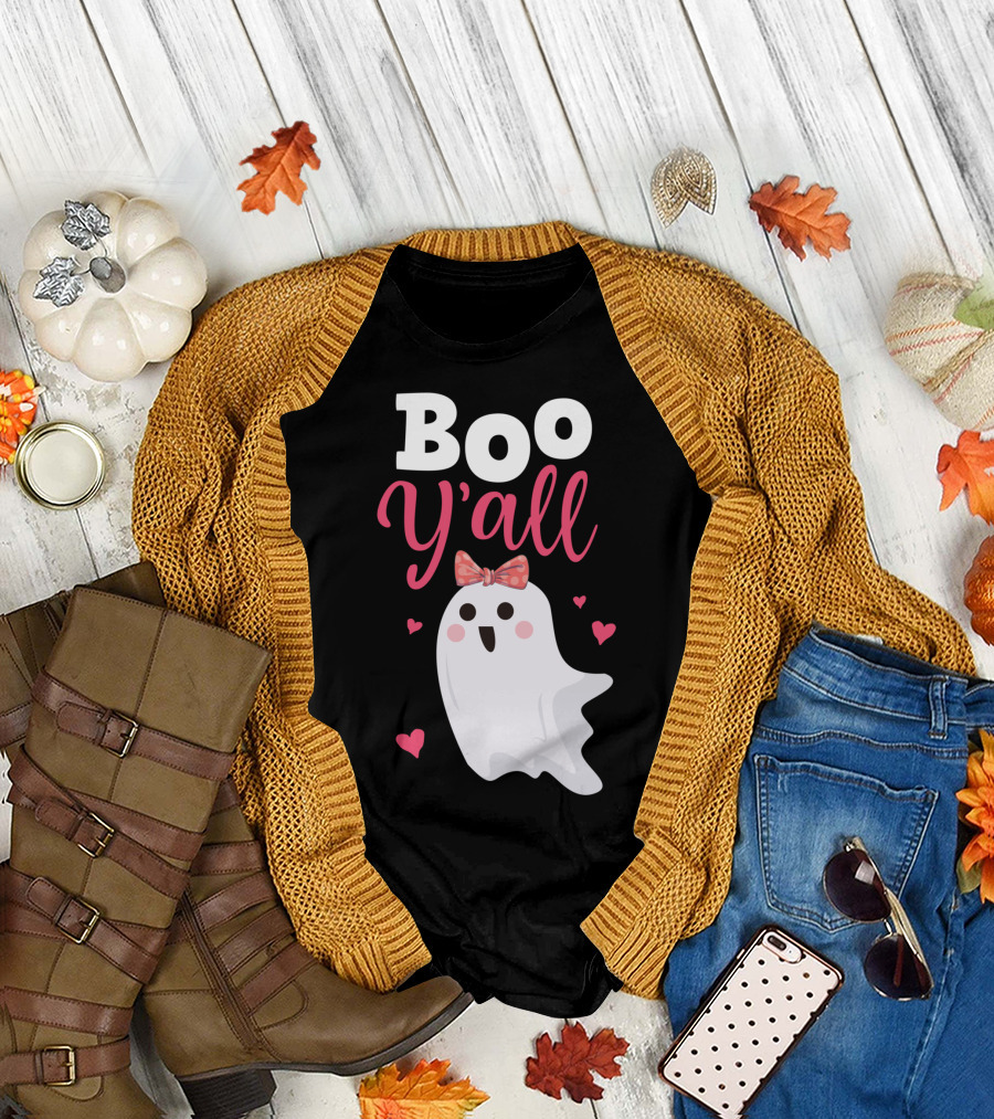Boo Y'all Halloween Ghost Cute Southern Girl Women T-Shirt
