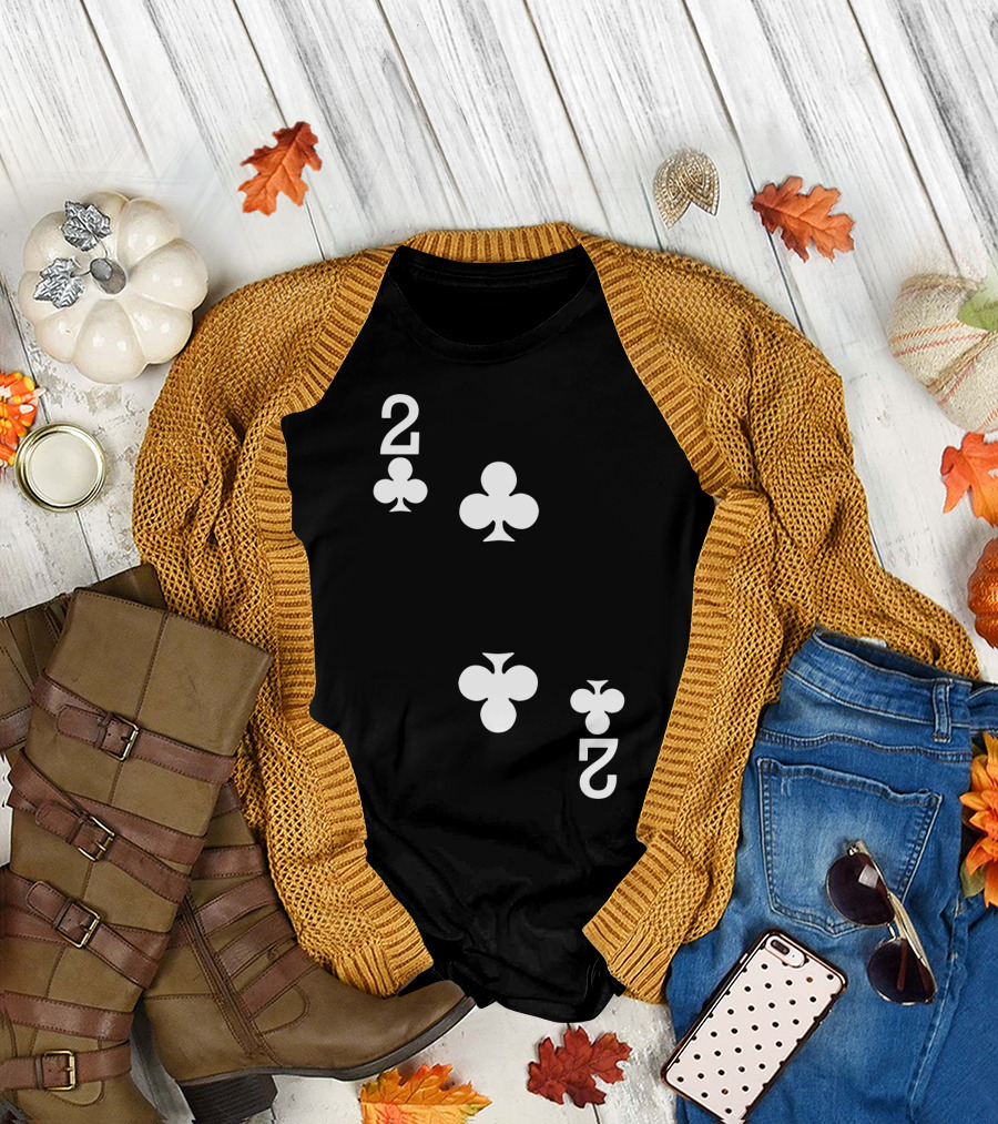 2 Of Clubs Playing Card T-Shirt