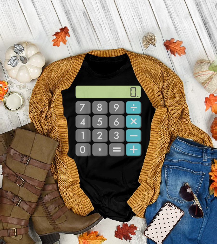 Calculator Halloween Costume Math Geek Scary Number Pad Display T-Shirt