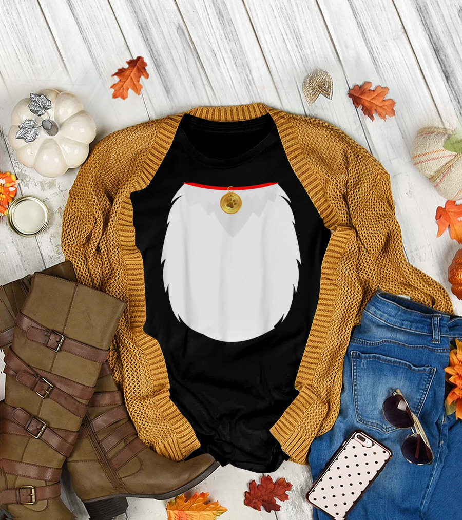 Cat Halloween Costume Kitty Belly Paw Print Collar T-Shirt