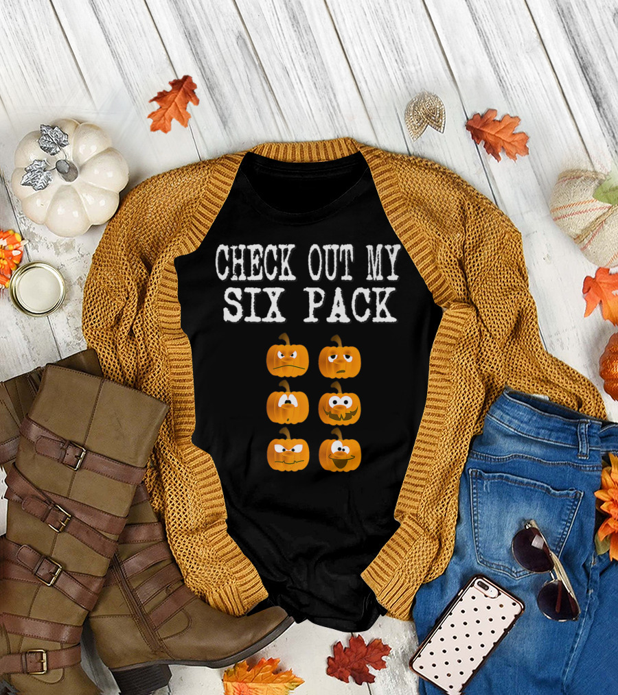 CHECK OUT MY SIX PACK HALLOWEEN PUMPKINS GYM FITNESS T-Shirt