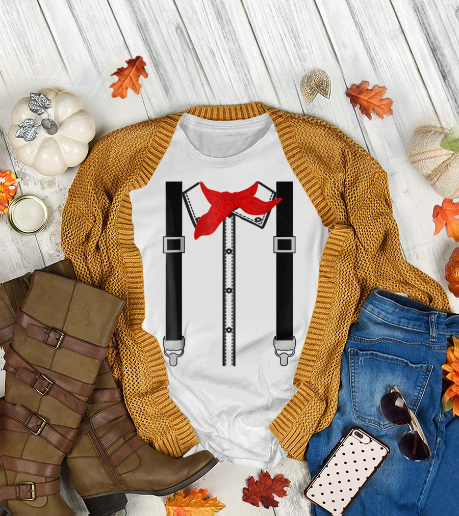Chimney Sweep Sweeper Costume Halloween Fancy Suspender Bandana T-Shirt