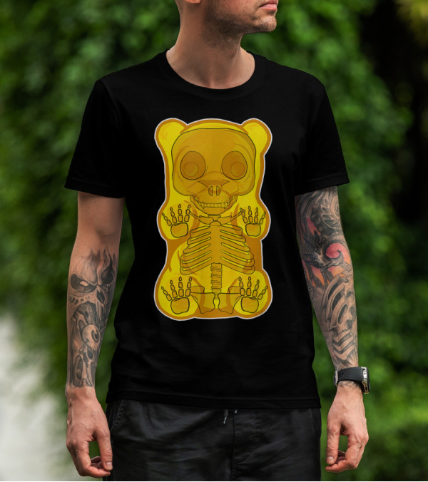 Classic Yellow Gummy Bear Skeleton Anatomy T-Shirt