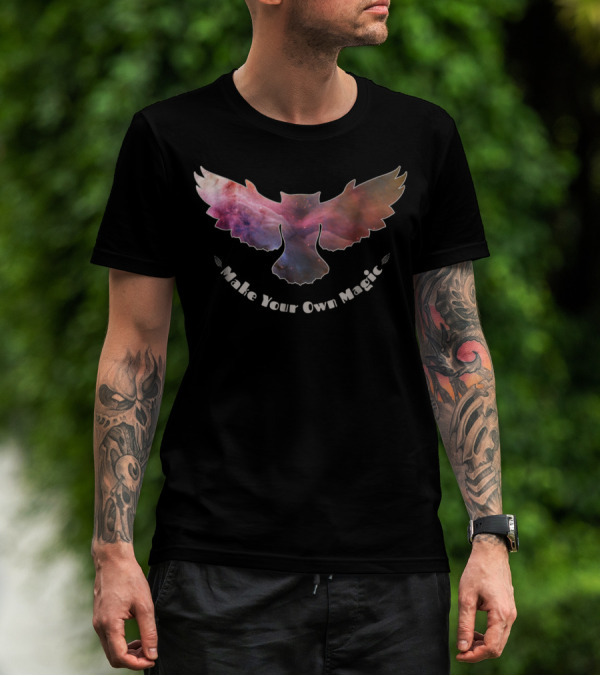 Cosmic Nebula Owl Silhouette Make Your Own Magic T-Shirt