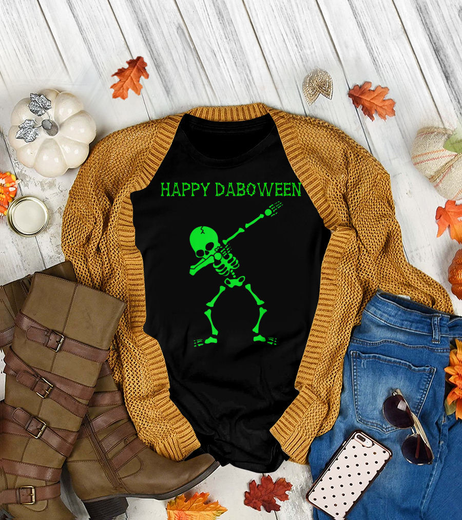 HAPPY DABOWEEN DABBING SKELETON KIDS BONES T-Shirt