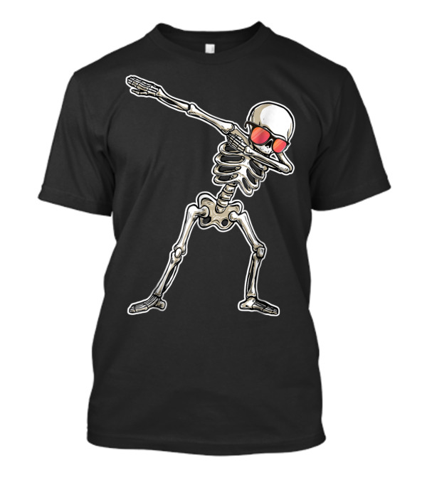 Dabbing Skeleton With Sunglasses Halloween Skeleton T-Shirt