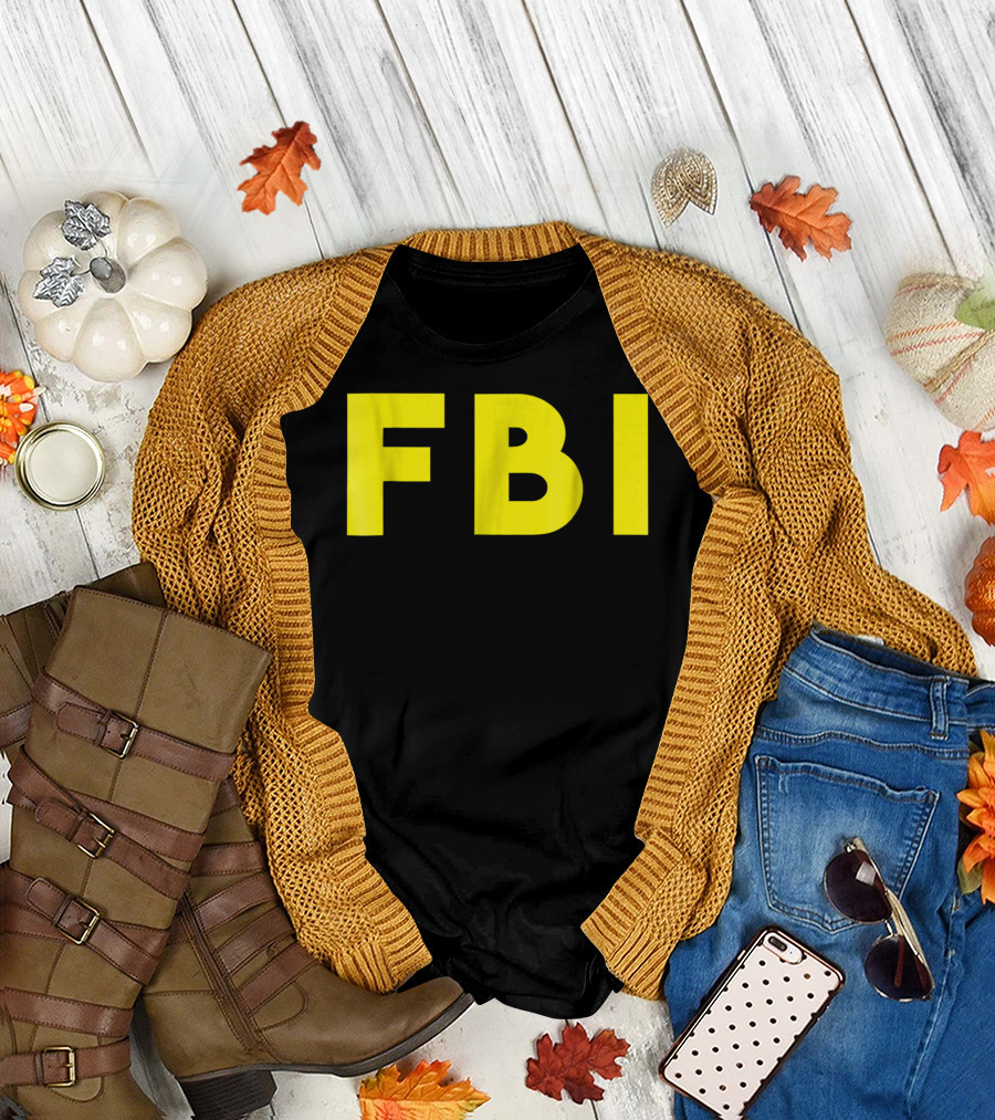 FBI Federal Agent Black and Yellow T-Shirt