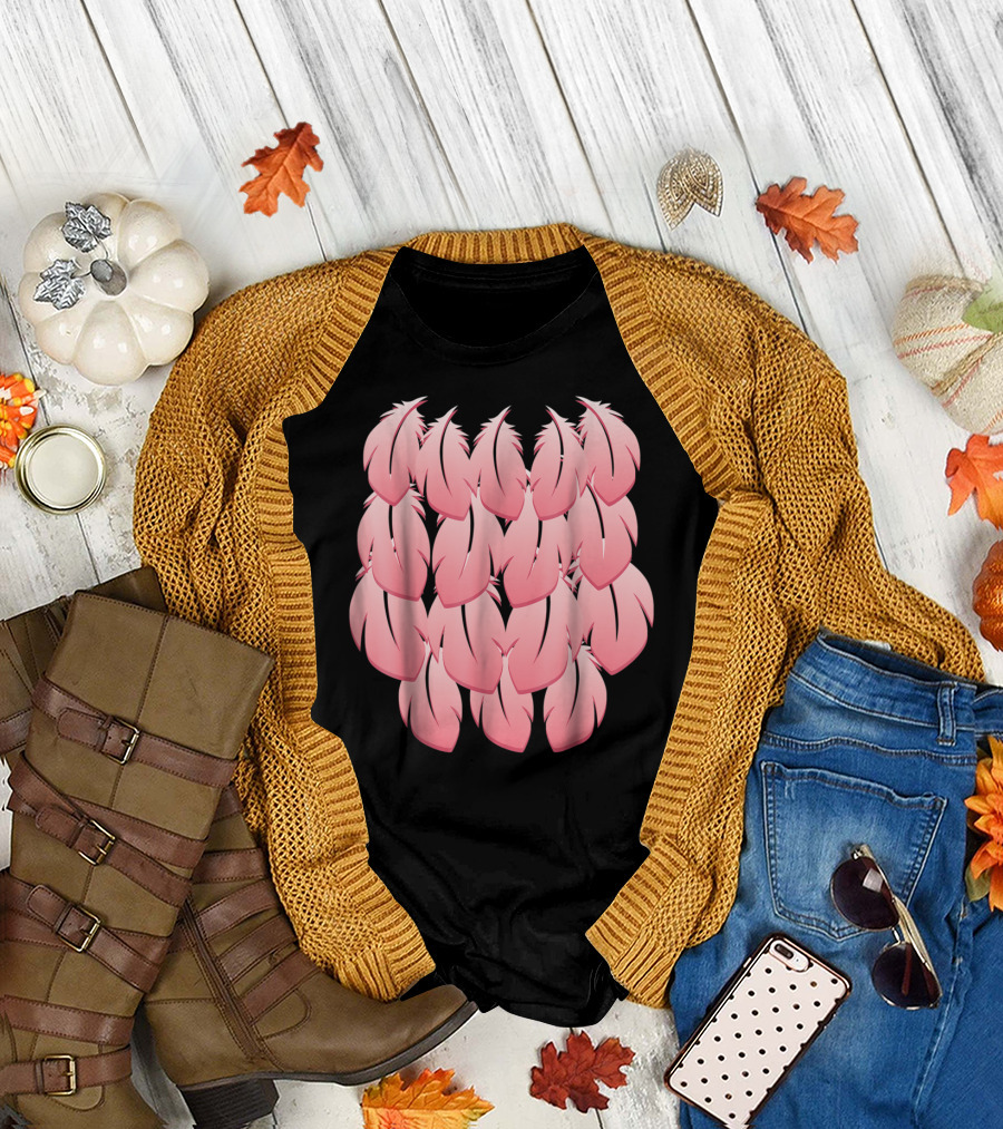 Flamingo Feather Pattern Halloween Costume T-Shirt