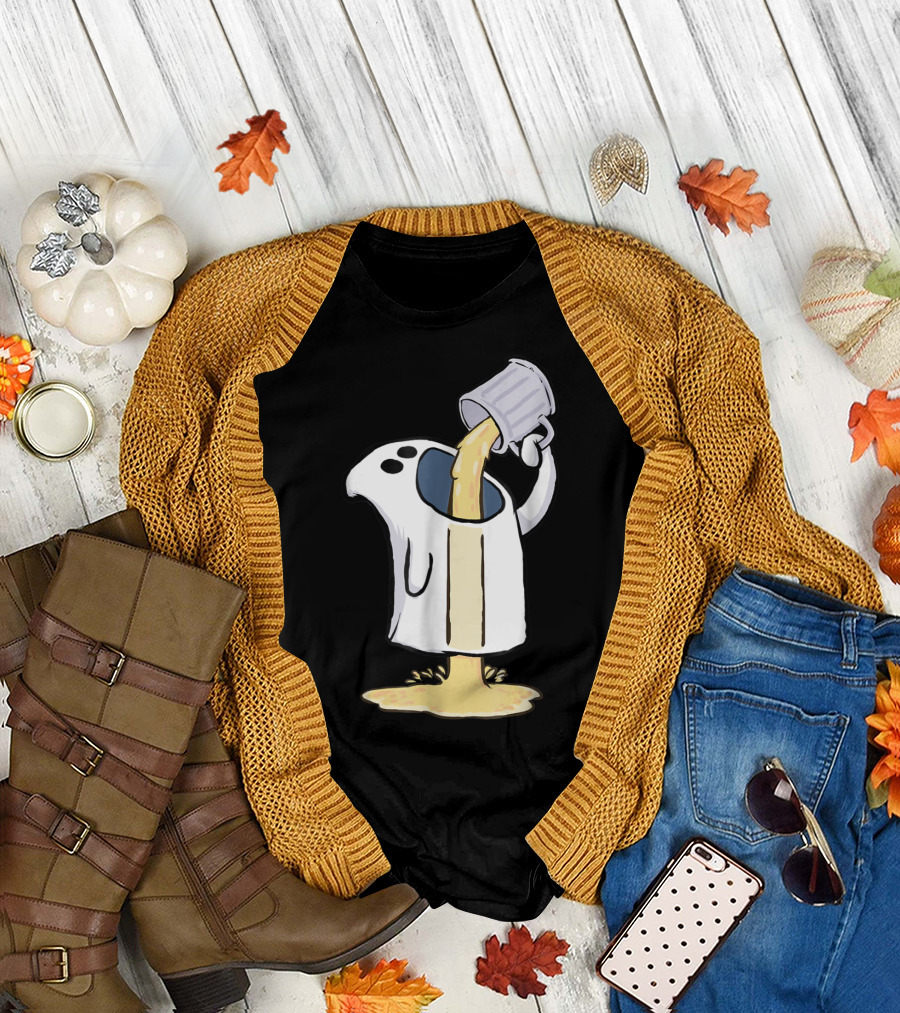 Ghost Pouring Beer Humor T-Shirt