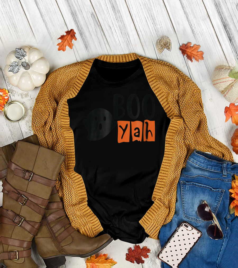 BOO Yah Ghost Halloween Vibes T-Shirt