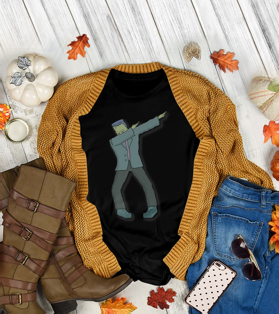 Funny Dabbing Frankenstein Monster Halloween Dance T-Shirt