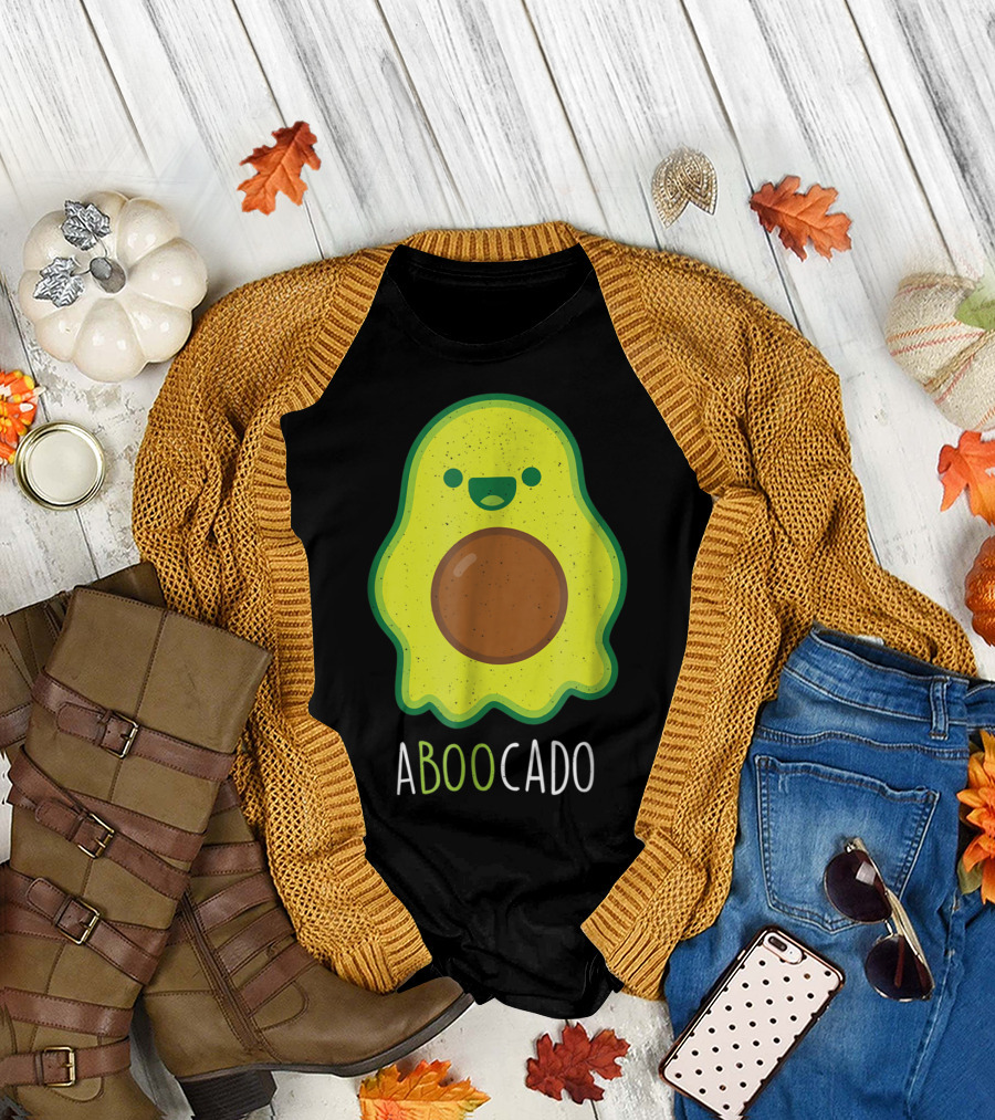 Funny Halloween Ghost Avocado Costume Aboocado Boo T-Shirt